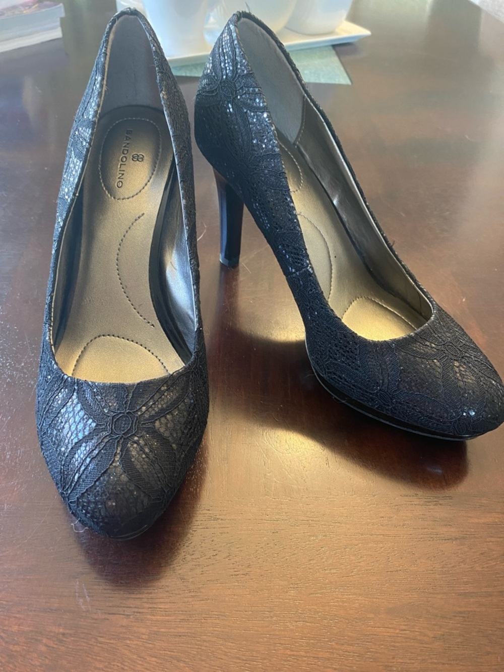 Bandolino Black Lace Pointed-Toe Stiletto Pumps